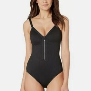 Kate Spade Marco Island One Piece Swimsuit, Black, Women's Small